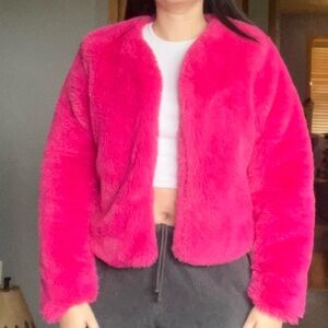 Pink Faux Fur Jacket